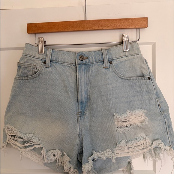 NOBO Pants - NOBO Faded Blue Ripped Jean Shorts